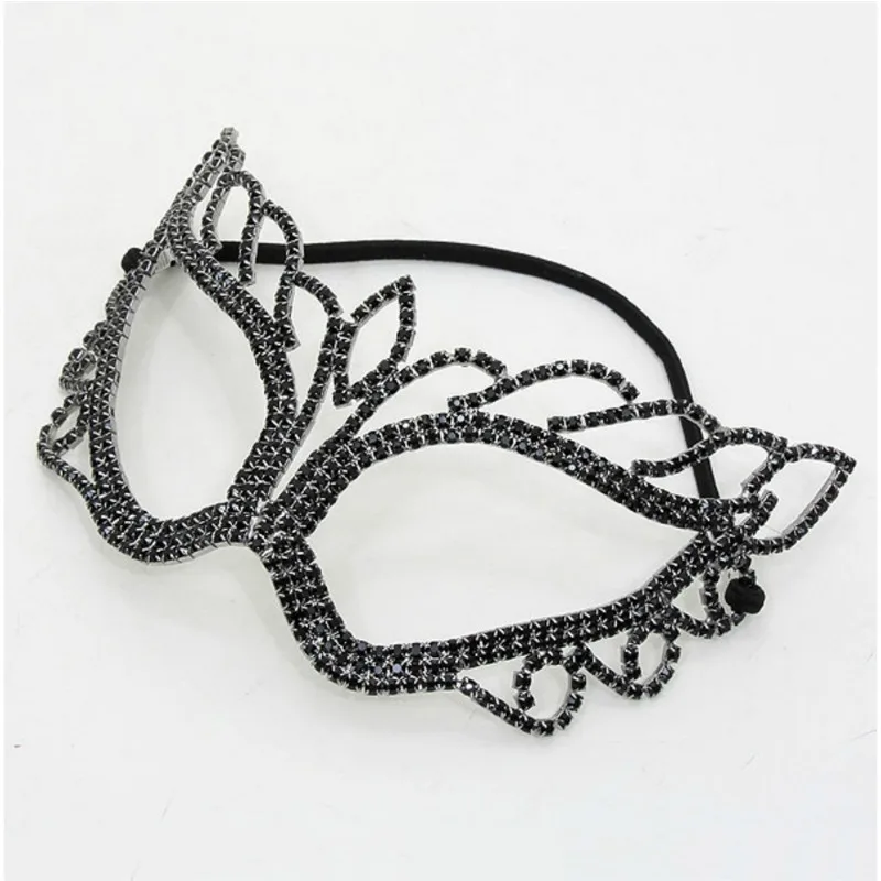 1PC Black Lace Water Diamond Personalized Eye Mask Nightclub Sexy Ball Mask Facial Jewelry Shining Fashion Jewelry