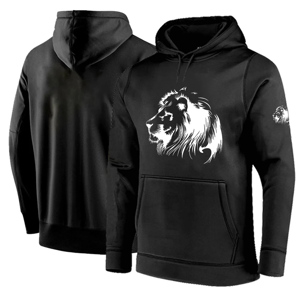 

Meditation Lion Printed Autumn Sweatshirt Men's Casual Hoodies Fashion Fleece High Quality Pullover Hip Hop Sportswear Clothing