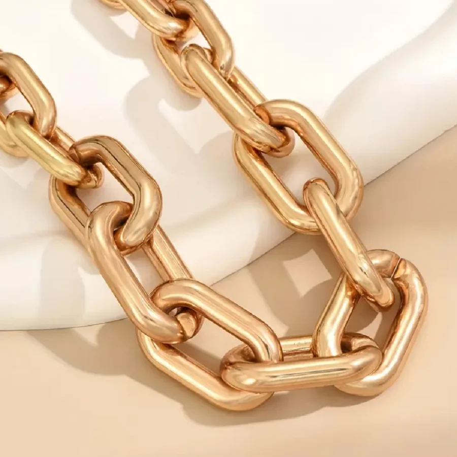 سلسلة كبيرة مكتنزة الشرير الهيب هوب سلسلة سميكة قلادة المرأة خمر الملتوية قفل CCB المختنق Steampunk الرجال الجرونج مجوهرات