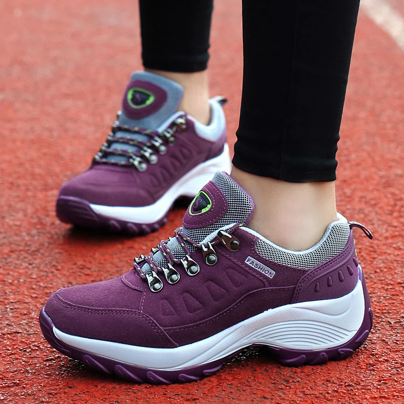 Shoes for Women Outdoor Waterproof Platform Hiking Shoes Increase Casual Sneakers Ladies Nonslip Camping Climbing Woman Sneakers