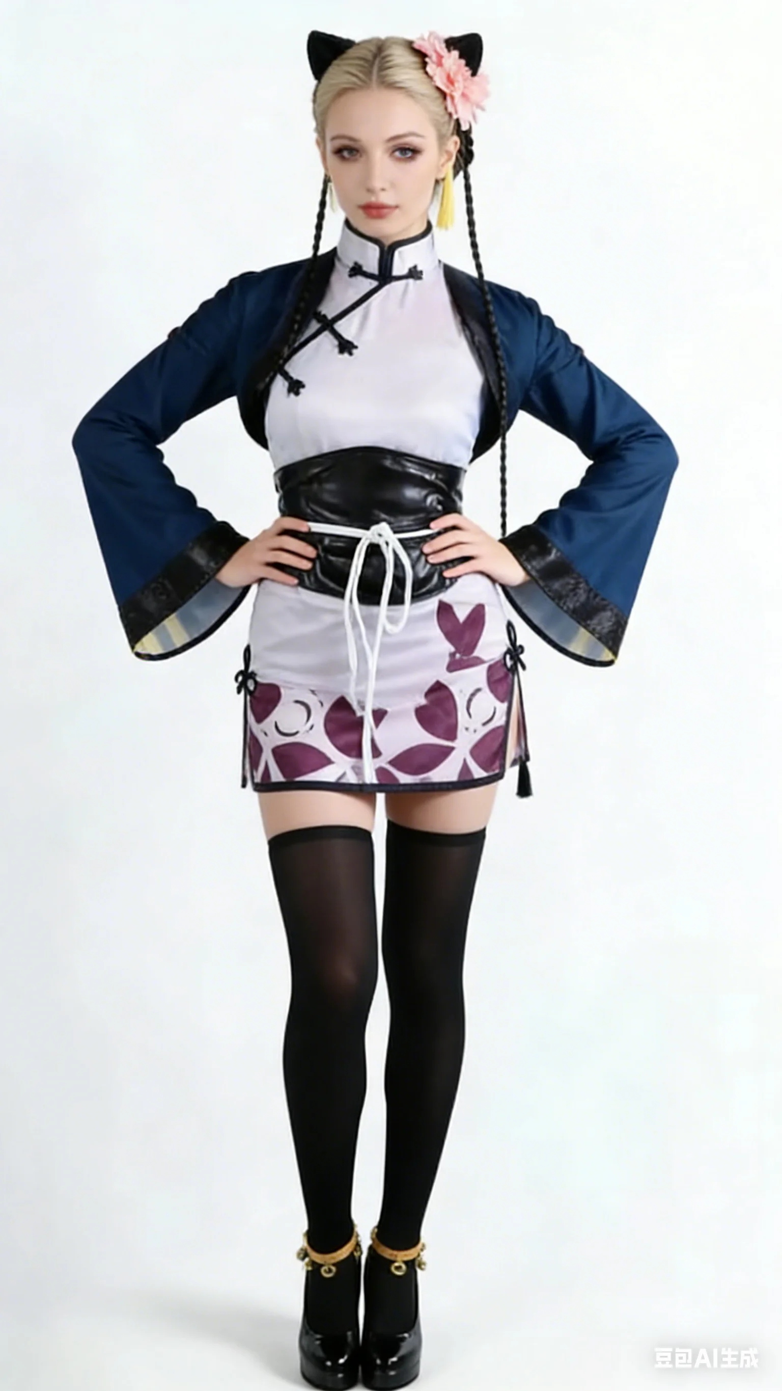 In Voorraad Ranmao Cosplay Kostuum Black Butler Anime Ran Mao Lan Mao Qipao Yujie Halloween rollenspel Kostuum en Pruik voor volwassenen