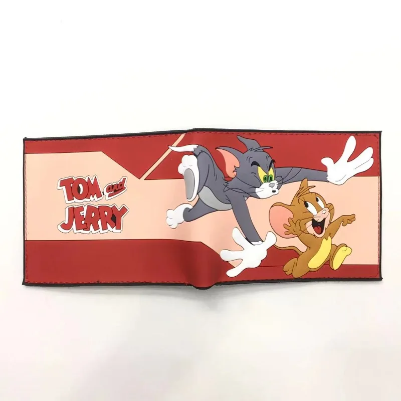 Anime Tom and Jerry Cartoon PU Wallet Fashionable Simple Waterproof Foldable Multifunctional Card Holder Coin Purse Kids Gift