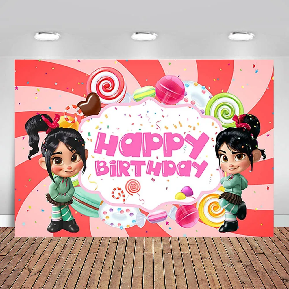 Фон с героями мультфильмов, принцесса ванеллопа для дня рождения, тема ванеллопа фон швейца, баннер для украшения детской вечеринки