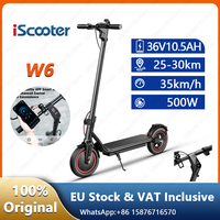 iScooter W6 EScooters 500W Motor 36V10.5Ah APP Smart Connection Electric Scooter 10-inch Wear-Resistant Tires Portable E-Scooter
