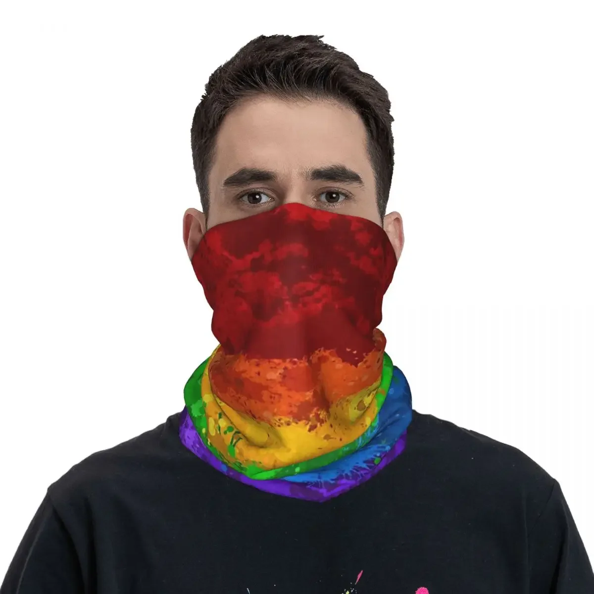 Rainbow Flag Boho Lgbt Pride Yaoi Bandana Neck Cover Printed Wrap Mask Scarf Warm Balaclava Outdoor Sports Unisex Adult Winter