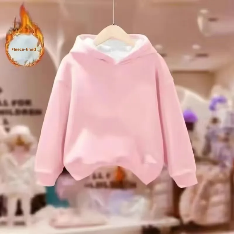2026 Unisex Winter Fleece Hoodies for Boys Sweatshirt Casual Thicken Warm Kids Zipper Coat Tops 8 9 10 12 Years Girls Clothes