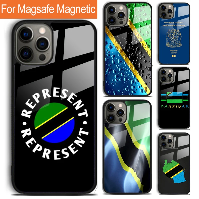 Tanzania National Flag Phone Case For iPhone 16 15 14 13 12 11 Pro Max Plus Magsafe Magnetic Wireless Charging Cover