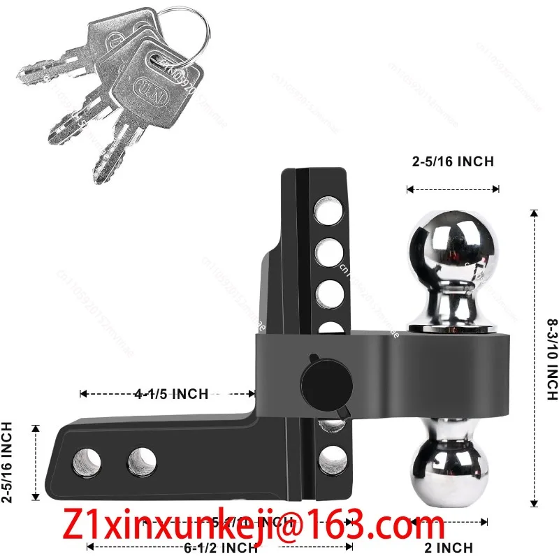Strong Pulling Force Adjustable Aluminum Alloy Trailer Arm 6-inch with Bolt Lock Dual Head Trailer Arm