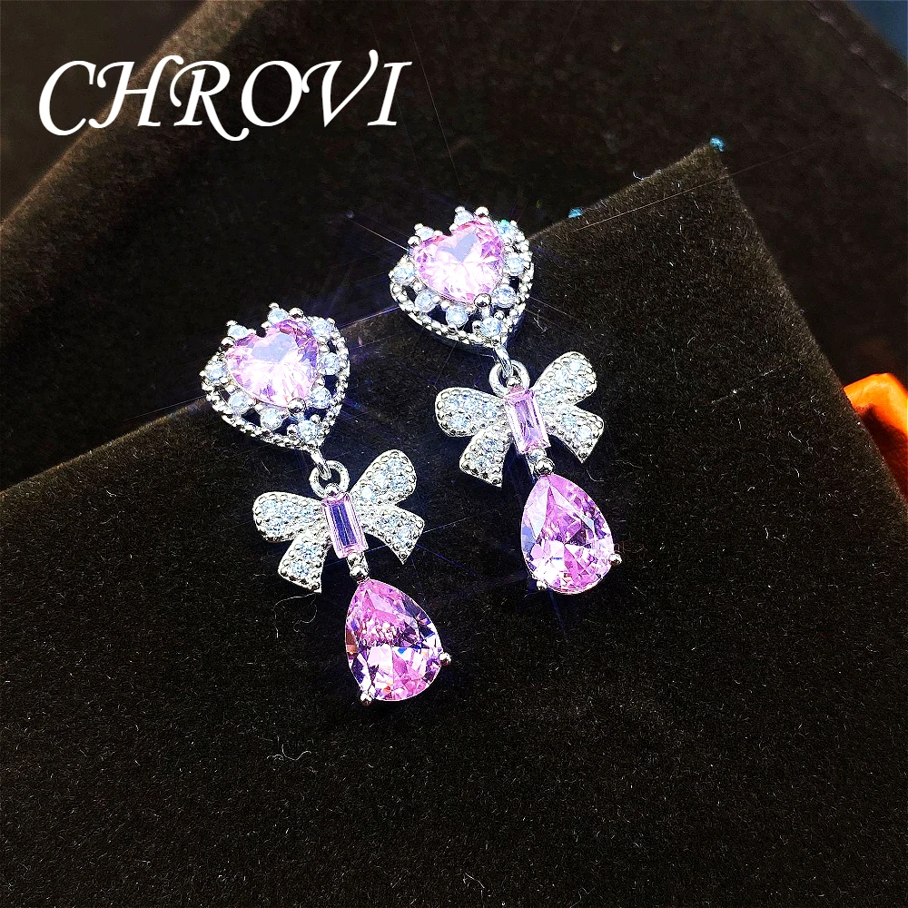 Sweet 925 Sterling Silver Elegant Earrings - Super Beautiful Crystal Retro Bow-Shaped Stud Earrings, Fresh and Chic.