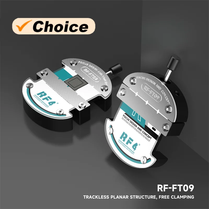 

RF4 RF-FT09 Trackless Planar Structure Degumming Repair Fixture for Mobile Phone Motherboard BGA CPU IC Chip Clamping Tool