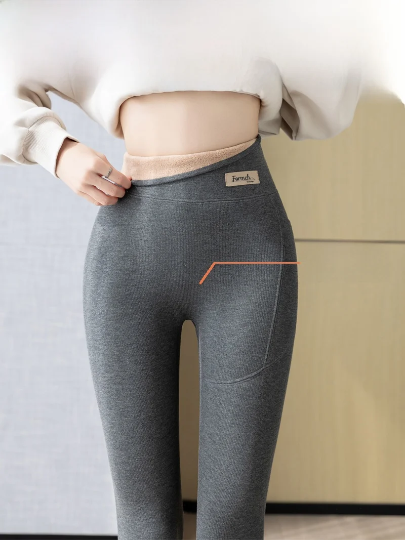 Plus size cintura alta Thiened Fce puro algodão celular ket calças de yoga femininas outono inverno calças Faion