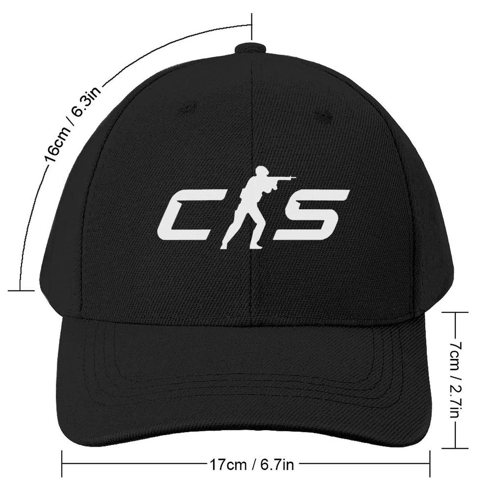 Counter-Strike 2 Logo (White) (High Res) CS2 Baseball Cap Cosplay funny hat Golf Wear Gentleman Hat Caps Male Women's