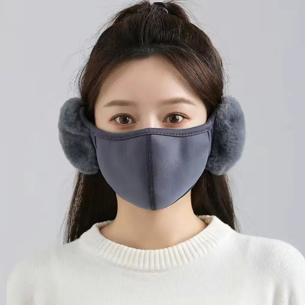 Winter Plush Thermal Earmuffs Mask Warm Windproof Fleece Winter Mask Simple Wrap Mask Ear Warmer