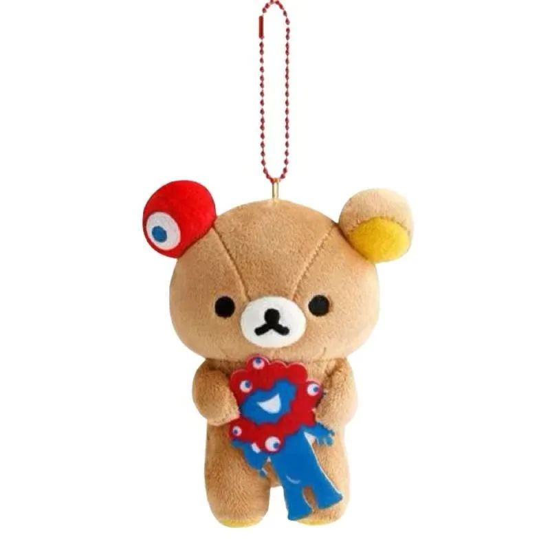 Nuevo saco de dormir Rilakkuma llavero de muñeco de peluche creatividad relax oso Korilakkuma japonés Osaka Expo oso mochila encanto regalo