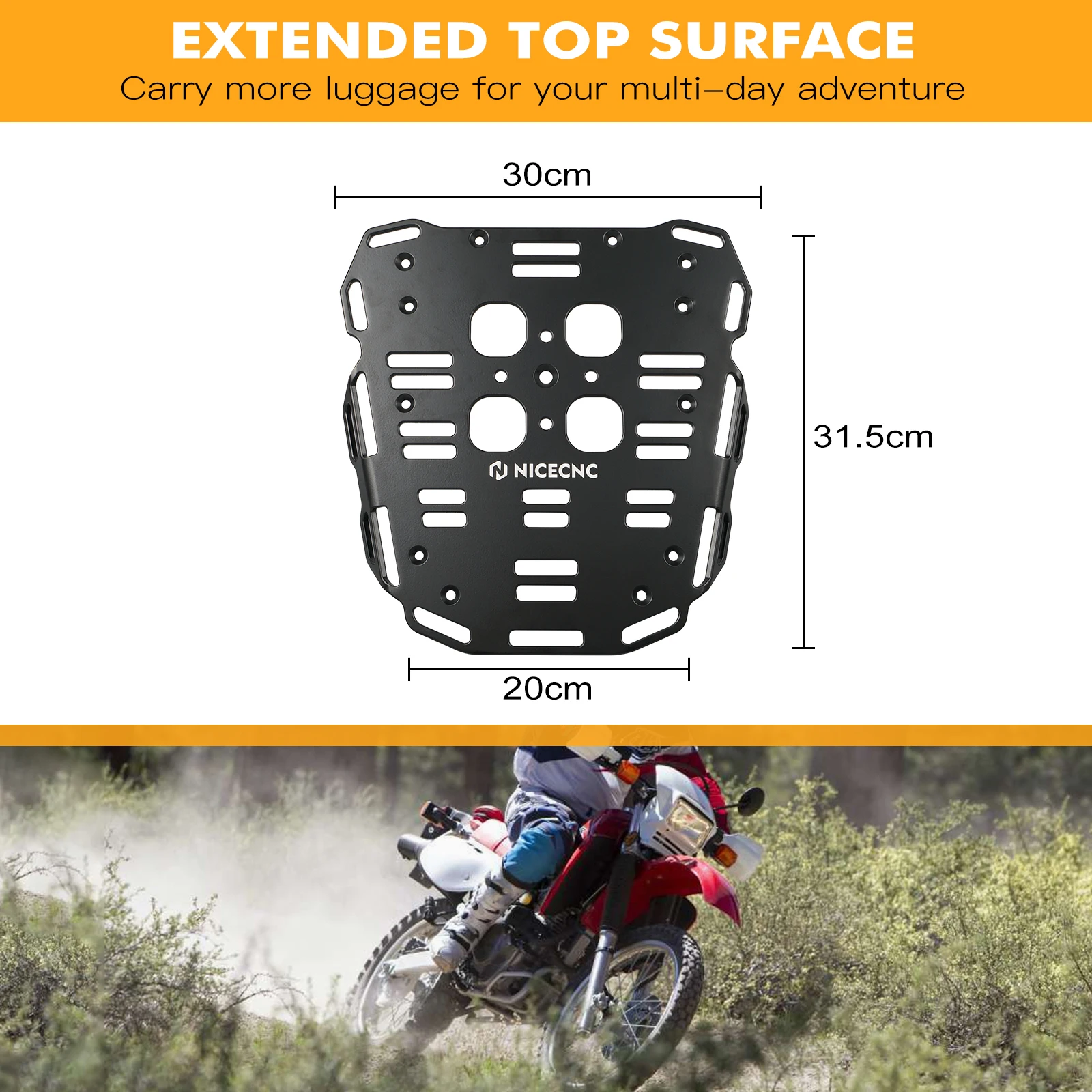 NICECNC XR650L Rear Luggage Rack For Honda  XR 650L 1993-2024 2022 2021 2020 Cargo Carrier Tail Rack Bracket Mounting Support