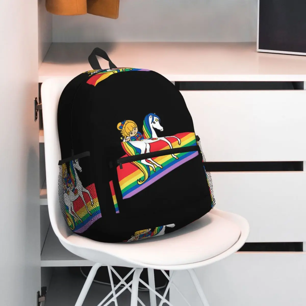 Rainbow Brite And Friends - Retro 80s Cartoon Design Student Backpack School Bag Hiking Travel Daypack for Men Women Bookbag