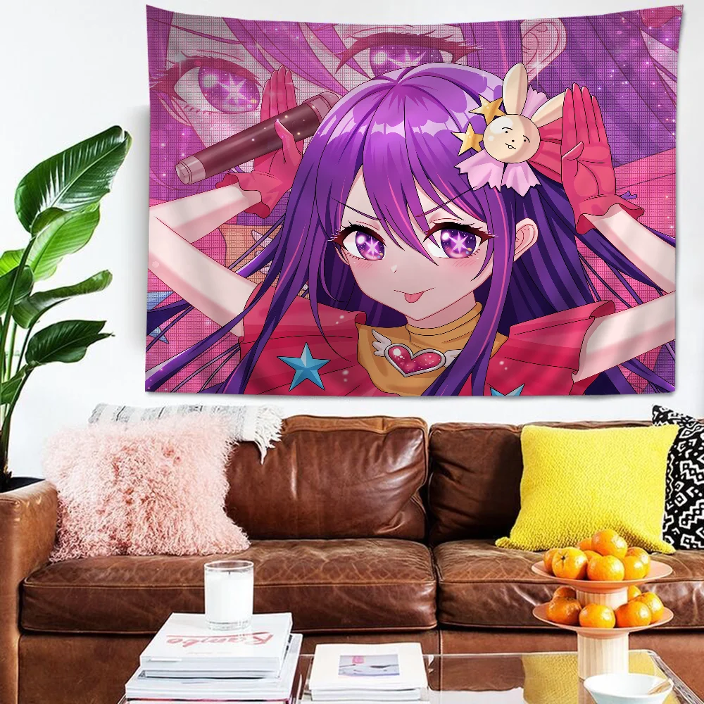 

Oshi No Ko Anime Printed Large Wall Tapestry Hanging Tarot Hippie Wall Rugs Dorm Art Home Decor