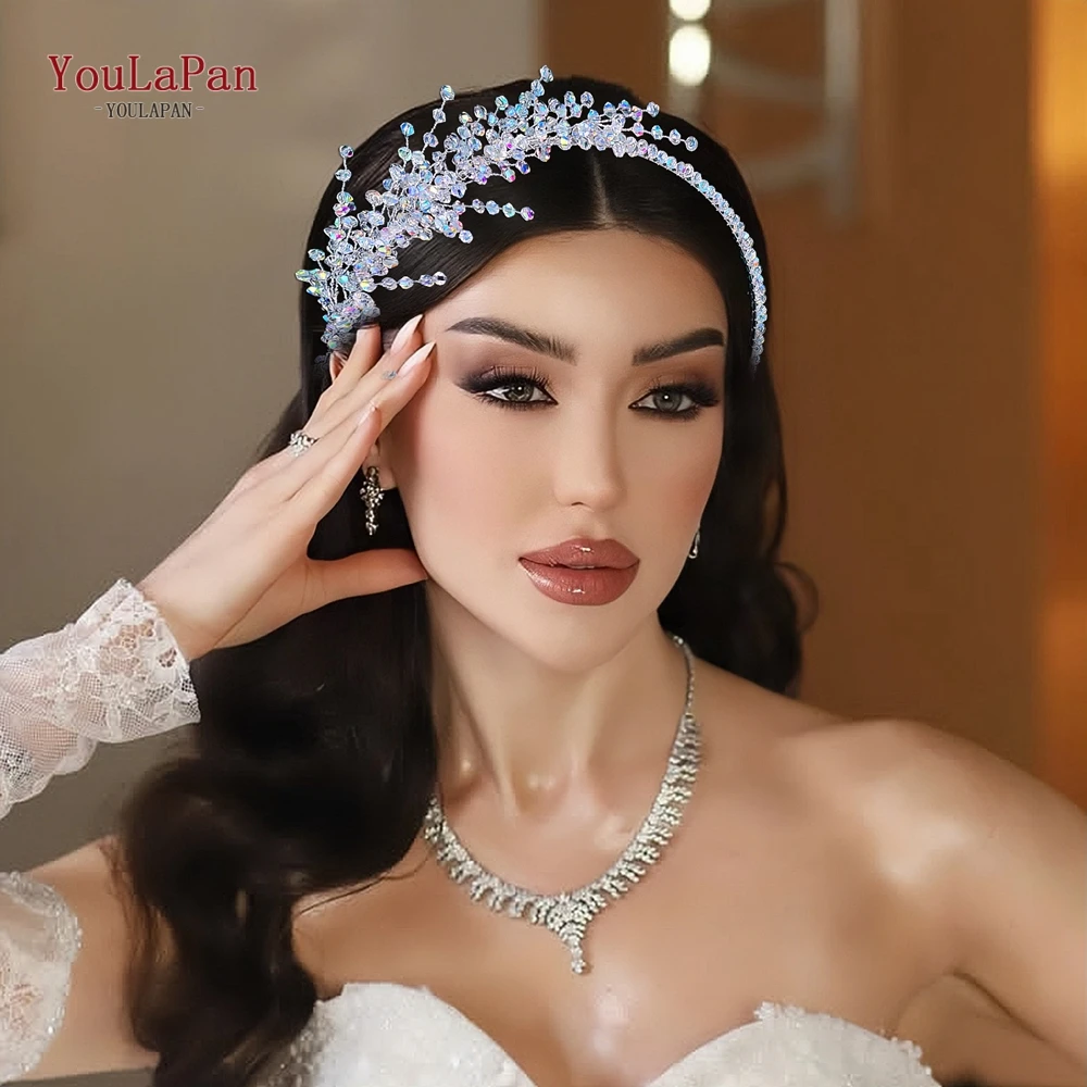

TOPQUEEN Bride Crystal Hair Hoop Wedding Hairband Dancing Party Crown Bridal Vintage Hair Accessories Banquet Headband HP891