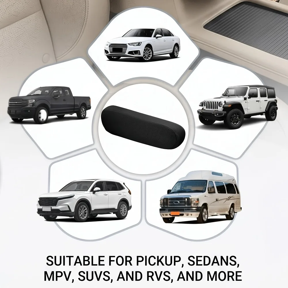 2pcs Universal Car Armrest Protective Cover Elastic Stretchable Easy To Install Wear Resistant Durable Easy To Clean