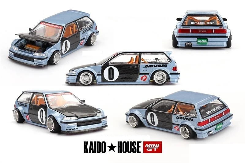 

Предпродажа Kaido House X MINI GT 1:64 Civic (EF) V1, синяя с карбоновым капотом, коллекция миниатюрных литых моделей автомобиля