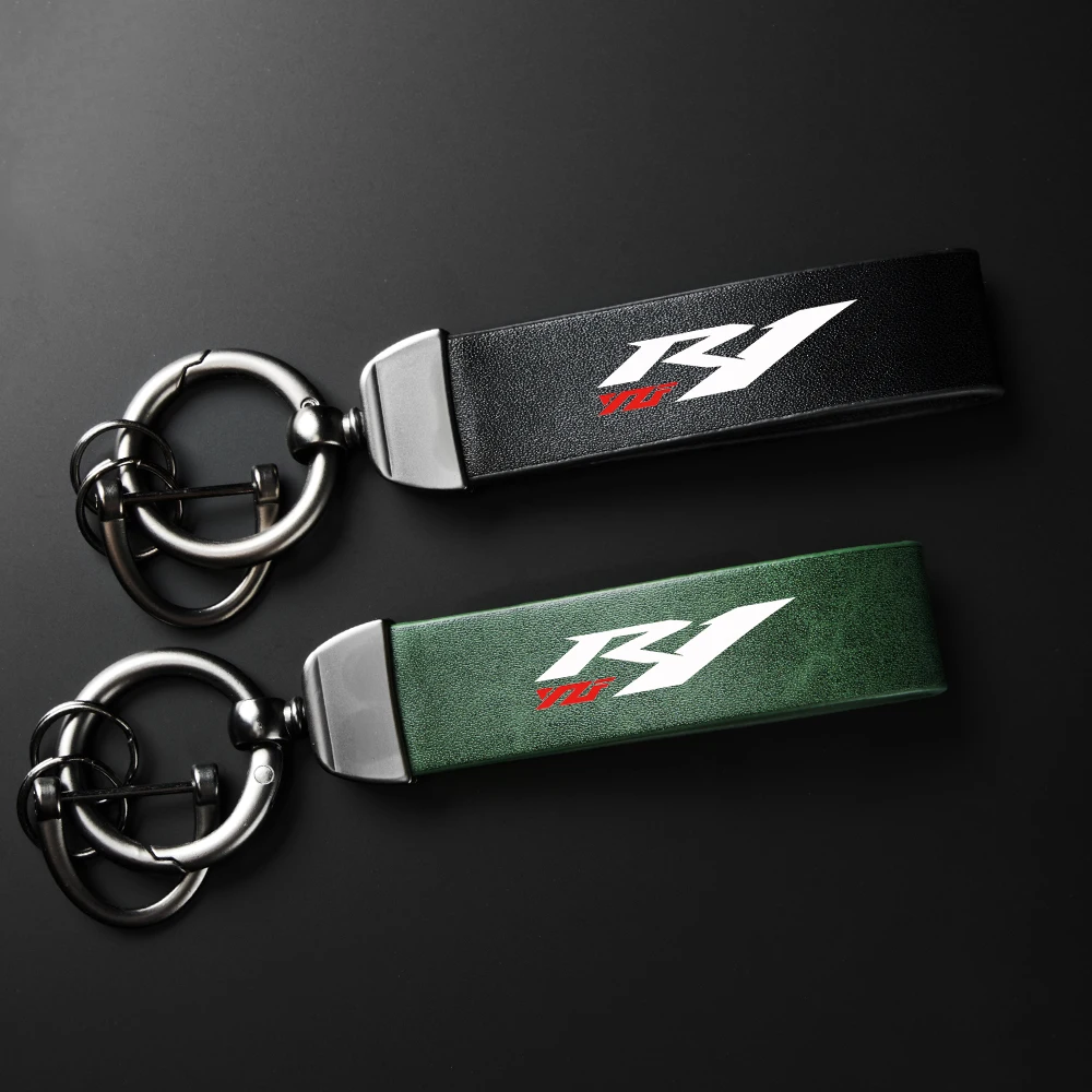 

Брелок для ключей Yamaha R1, аксессуары для мотоциклов, высококачественный кожаный брелок с ультра HD-печатью