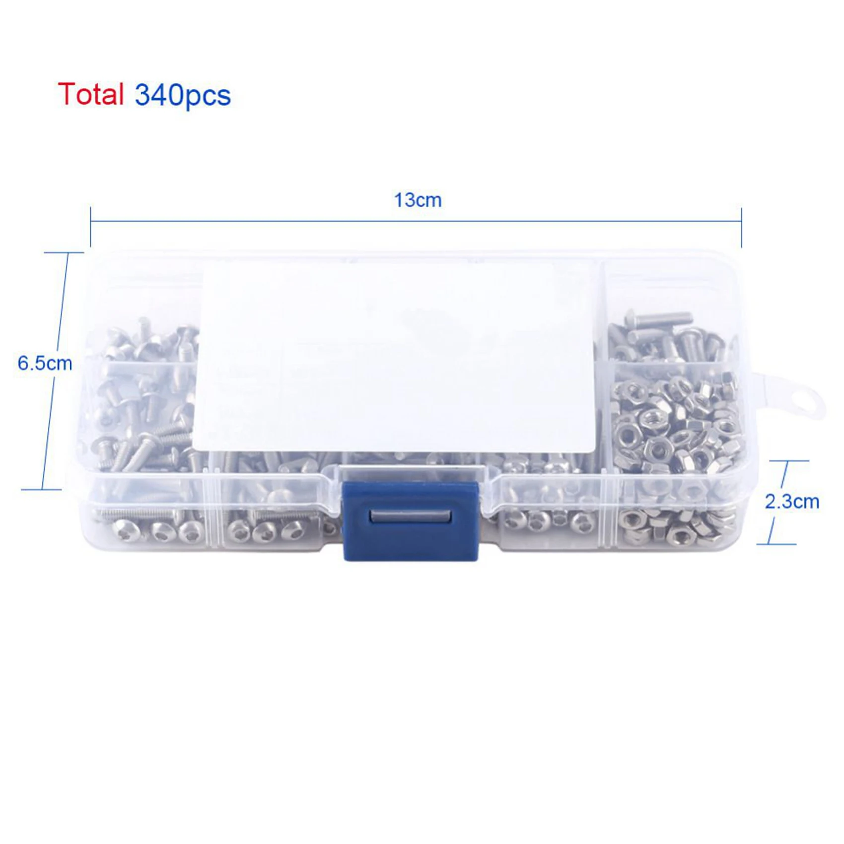 LICE-1700Pcs M3 écrou à douille hexagonale en acier inoxydable M3 vis écrous assortiment Kit de fixation