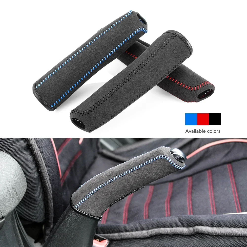 New Suede Style Handbrake Sleeve Leather Handbrake Grips Cover Car Interior Accessories image 6