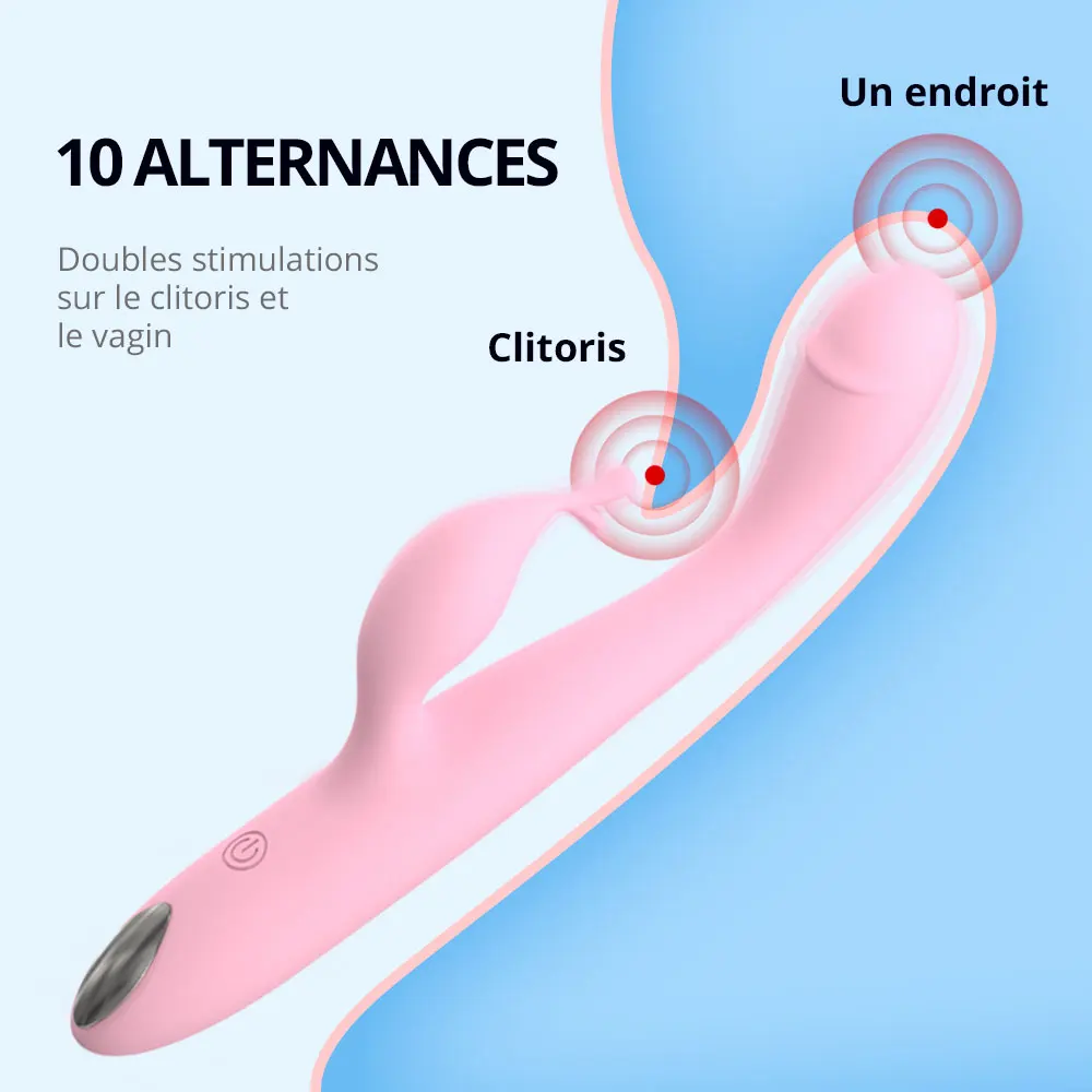 Vibrator Kelinci untuk Wanita Vibrator G-spot Perempuan Ukuran Jari Kecil Mainan Seks Stimulator Klitoris Puting Pemula Barang Dewasa