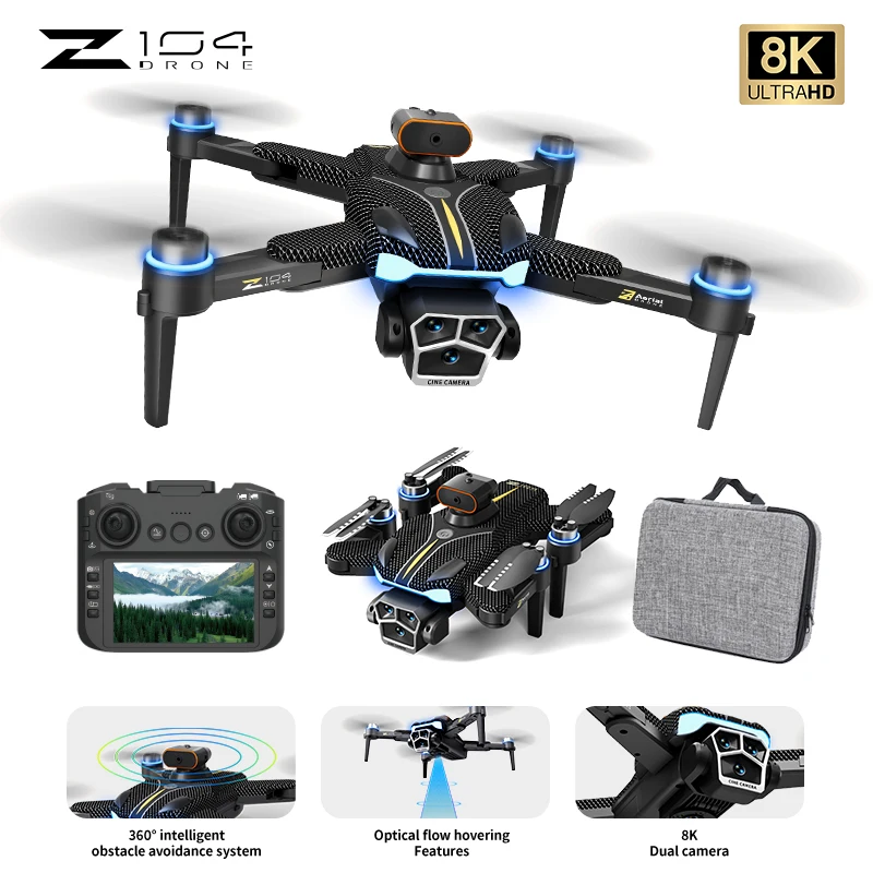 Z104 MAX الطائرة بدون طيار المهنية 8K مع HD كاميرا مزدوجة 5G واي فاي FPV نظام تحديد المواقع فرش السيارات تجنب العوائق طوي درون أجهزة الاستقبال عن بعد