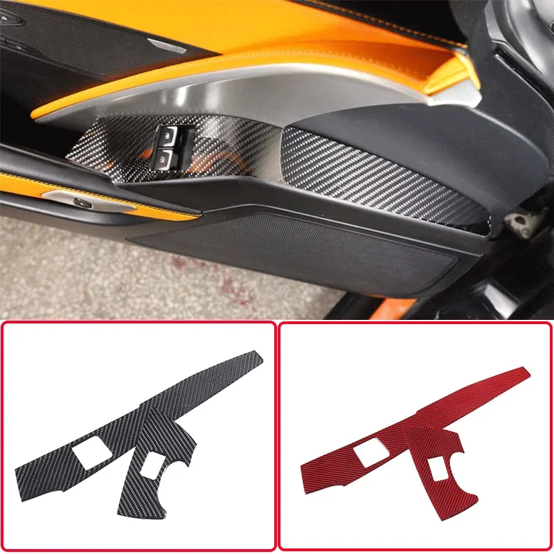 For 2014-2019 Chevrolet Corvette C7 Soft Carbon Fiber Car Styling Car Glass Lift Switch Cover Sticker Car Interior Accessories