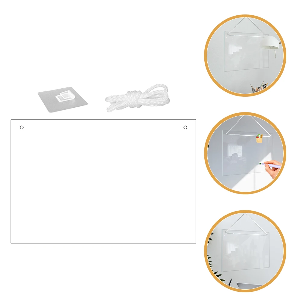 

2Pcs Clear Acrylic Dry Erase Boards Transparent Desktop Whiteboard for Office Home Message Writing Organizer Desktop Whiteboard