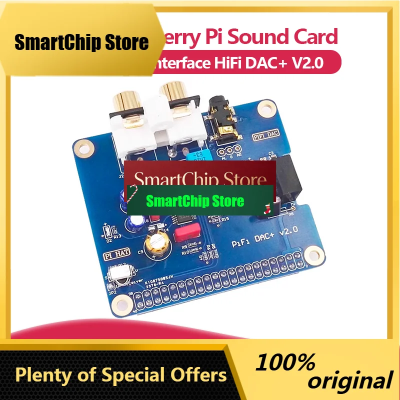 SmCpRaspberry Pi 5/4/3B+ HIFI DAC+ Sound Card I2S Interface PiFi DAC+ V2.0