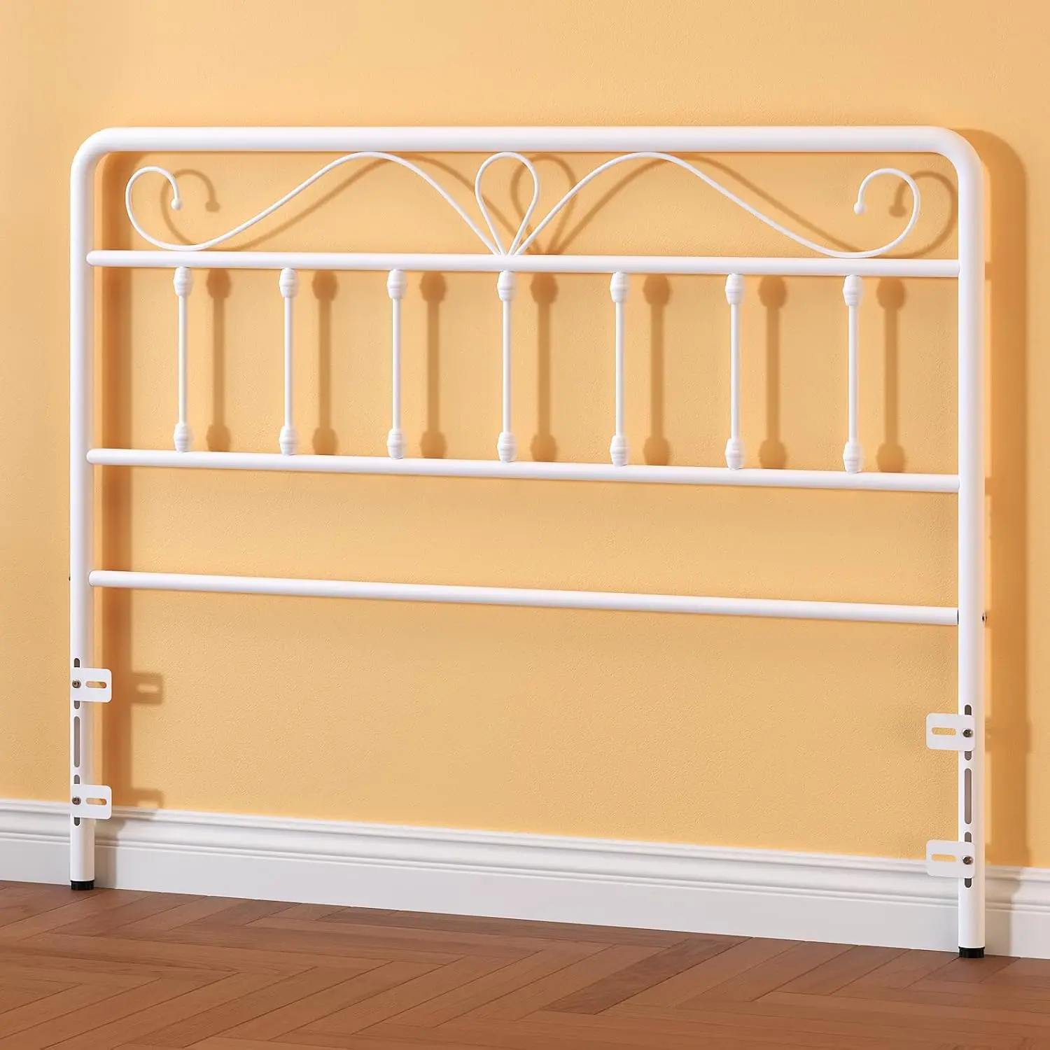 White Metal Headboard Only, Full Size, Compatible with Bed Frame and Platform Bed, Full-Size Metal Headboard