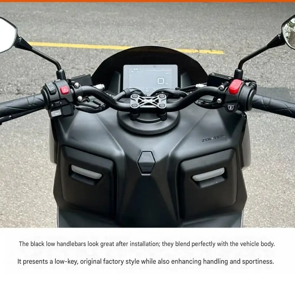 For ZONTES 125V 150V handlebar modification: lowered gold handlebar for taller riders, comfortable and low-stance design.