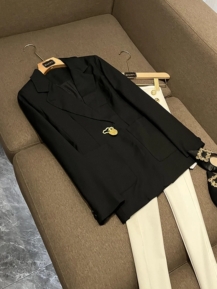 

Повседневный женский костюм Long Sve Jaet, осень 2022, новинка Sle Design Sensation, маленький ион, для поездок на работу, ветер, обычная длина