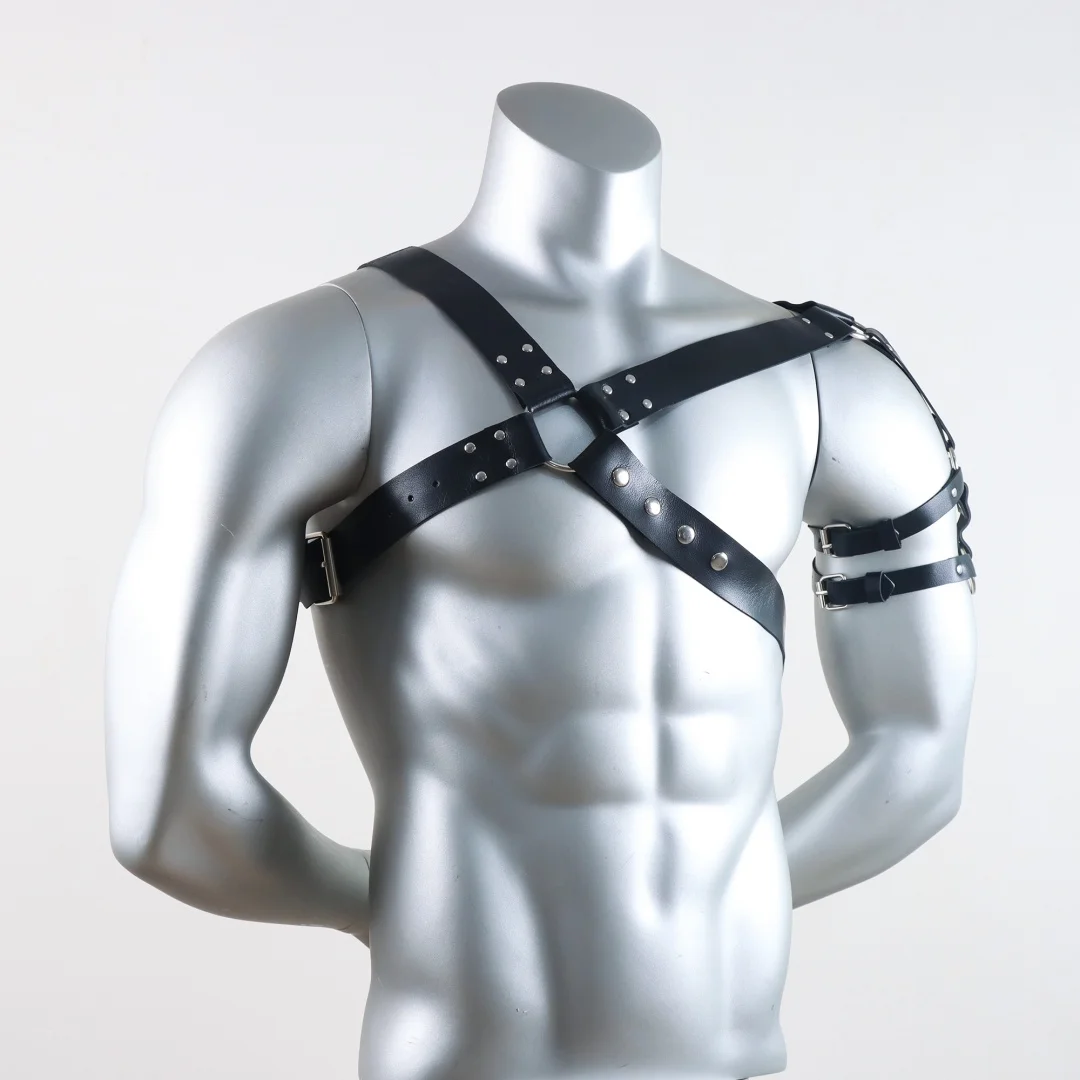 Männer Sexy Punk Gürtel Harness Verstellbarer Gürtel Körper Goth Harness Strap Cosplay Kleidung für Erwachsene Party Clubwear Gürtel – Detail 6