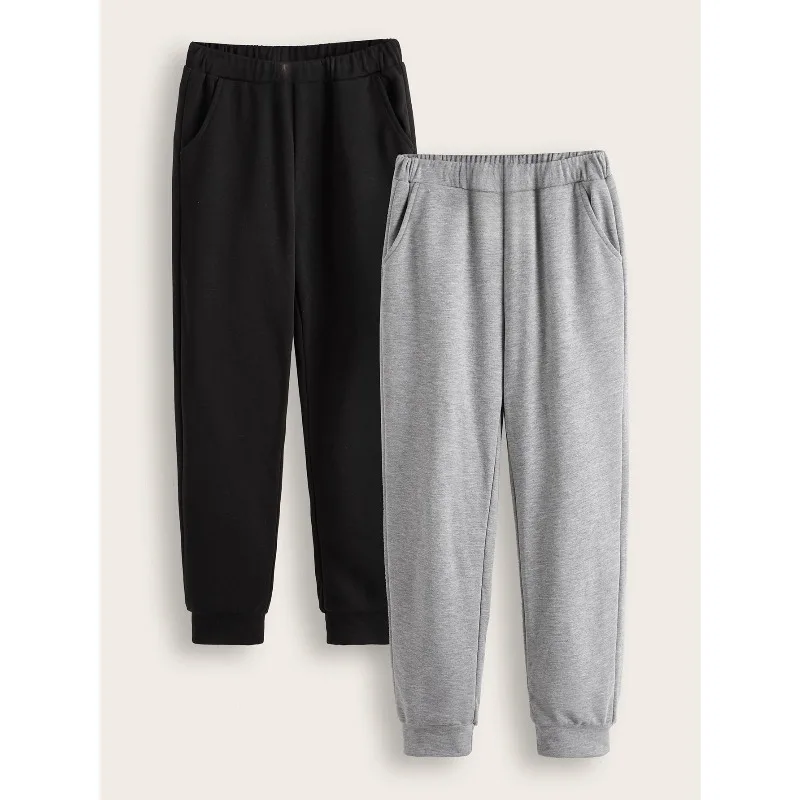 

Men's casual fit knitted drawstring waistband pocket sports pants autumn and winter sports fitness long sweatpants