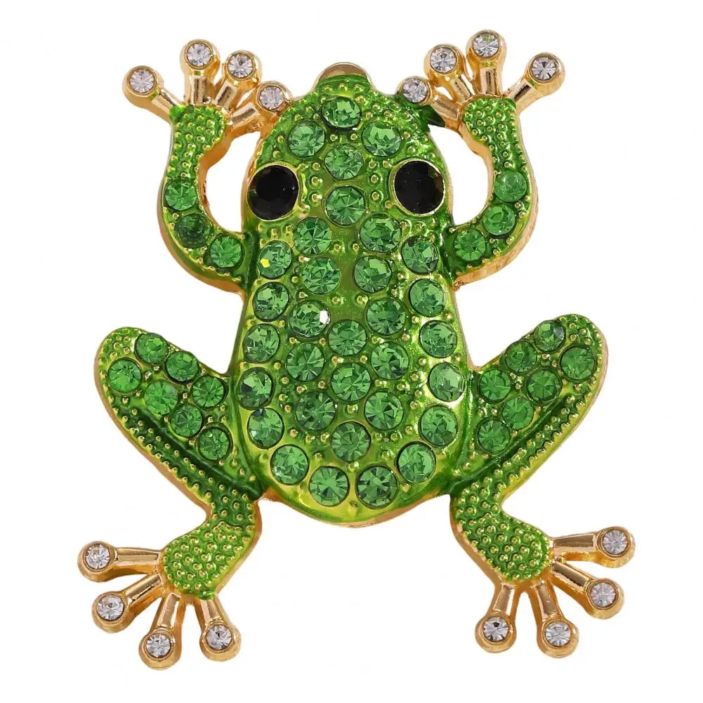 Unique Alloy Jewelry Frog Jewelry for Women Rhinestone Frog Stud Earrings Sparkly Brooch Pin Vintage Boho Summer Beach Statement