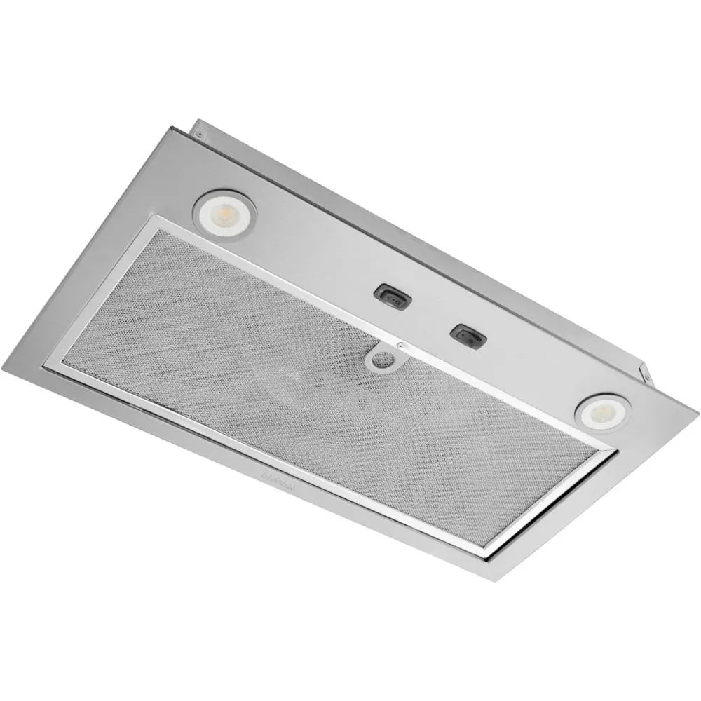 Paquete de energía personalizado con ventilador de escape y luz, extractor CFM de 2 velocidades, soplador máximo 300, Steel21-Inch inoxidable, plateado