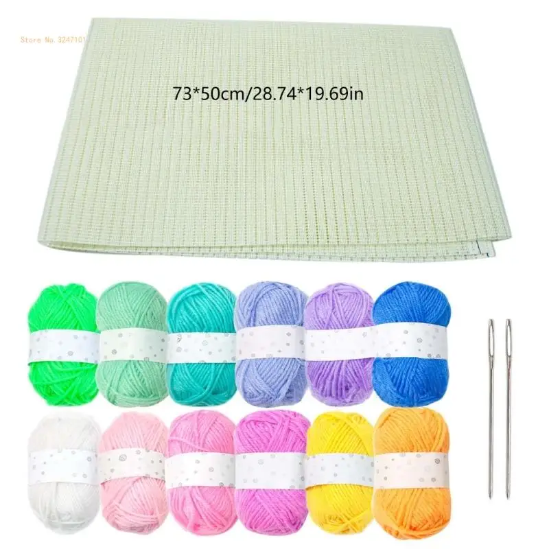 Embroidery Thread and Stitching Needle Set for Needlework, Embroidery, Rugs Dropship