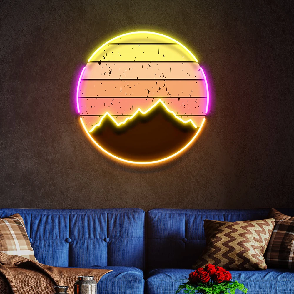 Mountain Neon Sign Indoor Landscape Dimming Lights Art Led Light Night Lamp Custom Neon for Room Decor Decoration Neon Design