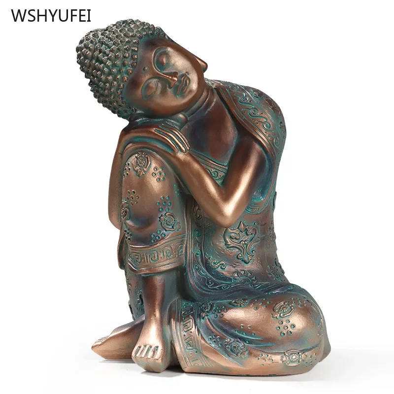 

Resin sleeping Buddha ornaments Buddha Statue Sculpture Crafts temple Buddhist Hall Desktop decoration Feng Shui Accessories