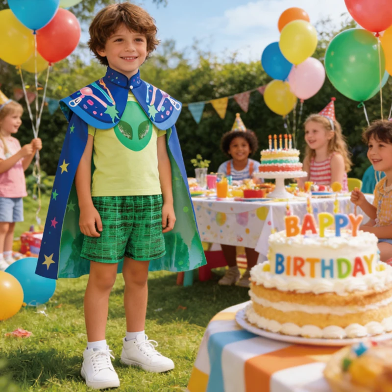 

Kids Purim Cosplay Costume Boys Earth Commissioner Costume Shirt Shorts Capes Green Sets For Children Birthday Carnival Costume