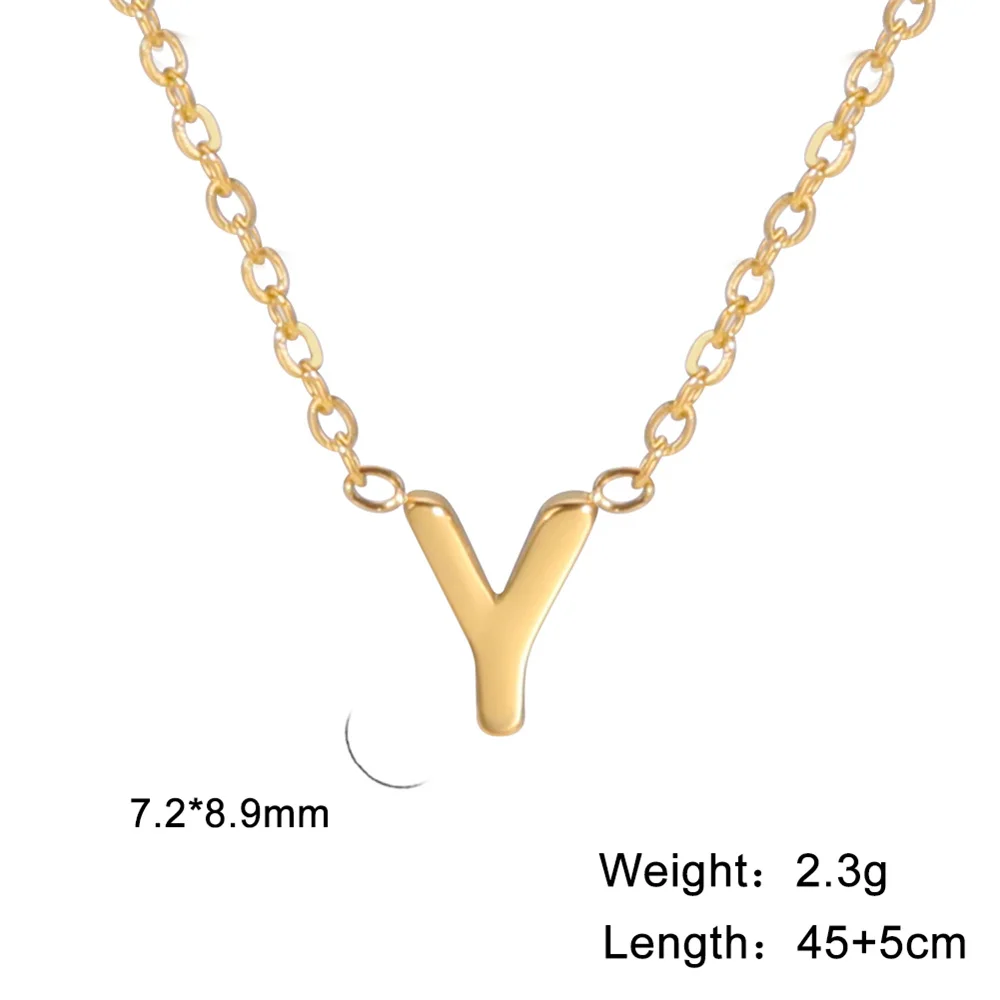 Initialen-Halsketten A-Z für Damen, Elegante Ketten, Choker, 26 Buchstaben-Anhänger, Edelstahl-Schmuck, Collier Femme – Detail 12