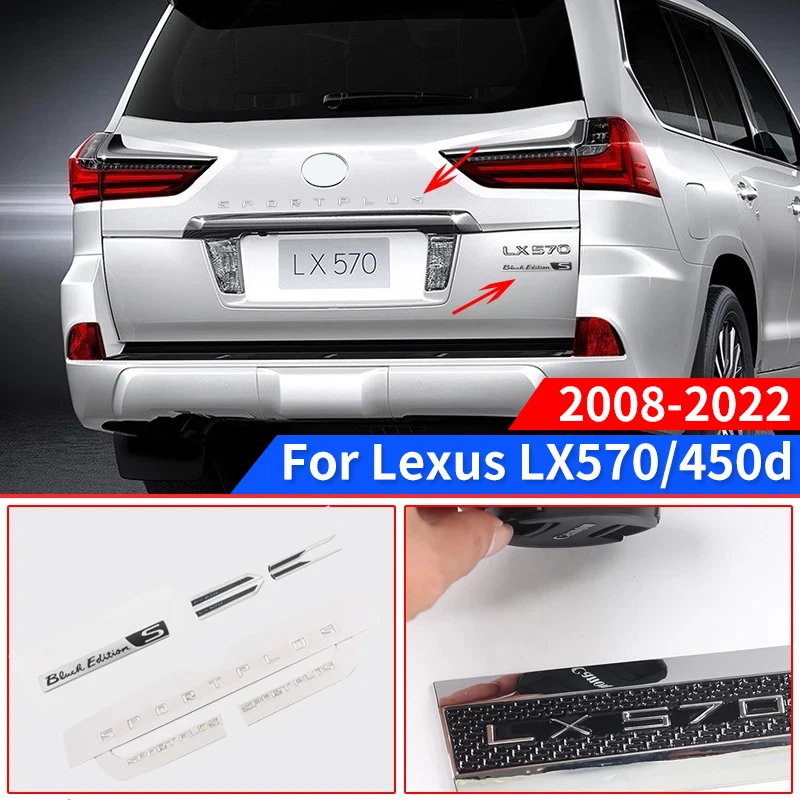 For 2008-2022 Lexus LX570 Exterior Modification Accessories LX 570 Hood Emblem Logo Badge Tailgate Body Logo 3D Letter Sticker