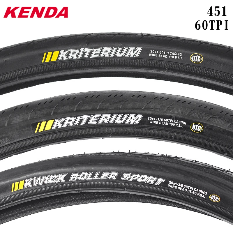 KENDA Kriterium 20inch Bike Tire 451  20*1 20*1 1/8 20* 1-3/8 60TPI Folding Bicycle Tyre