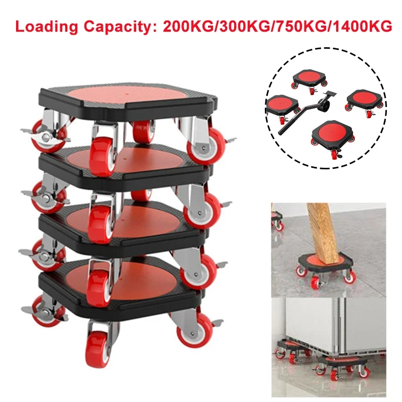 200KG/300KG/750KG/1400KG Heavy Duty Furniture Lifter Transport Mover Lifter Slides Wheel Furniture Mover Tool Set Roller Bar