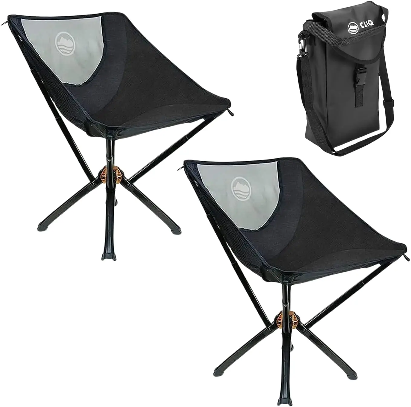 Portable Chair Lightweight Folding Chair for Camping Supports 300 Lbs  Perfect for Outdoor Adventures Black Bundle