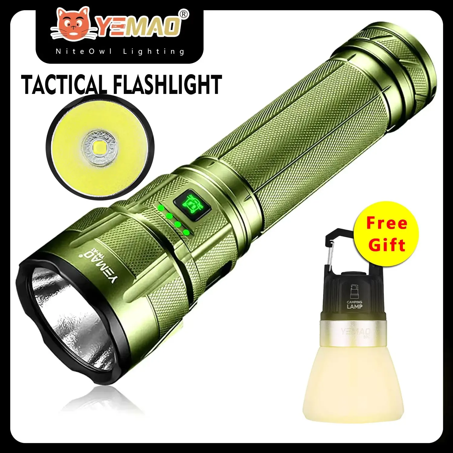 超高輝度戦術懐中電灯ポータブル充電式-led-防水緊急トーチ屋外キャンプ狩猟釣り用