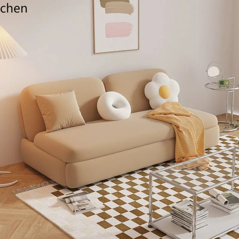 HXL Solid Wood Log Ins Style Push-pull Dual-use Multi-functional Storage Foldable Sofa Bed